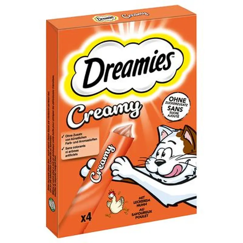 Dreamies Creamy Snacks - Chicken & Salmon Mixed Pack (12 x 10g)