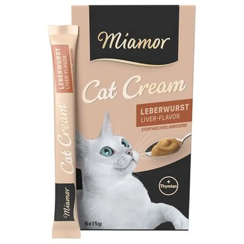 Miamor Cat Snack Liver Pt Cream - 6 x 15g