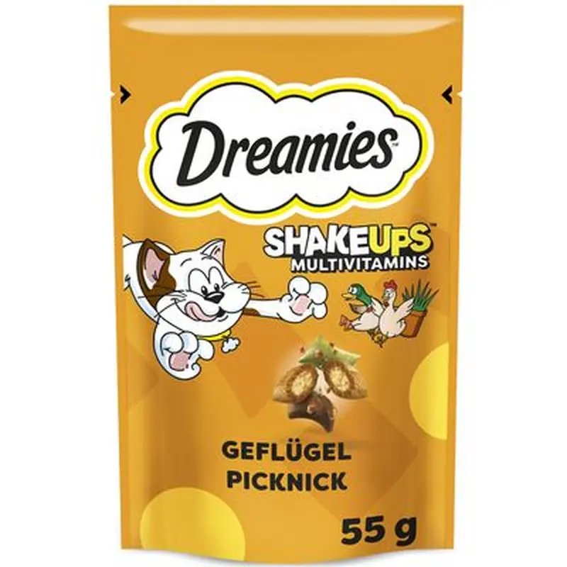 Dreamies ShakeUps with Multivitamins Snacks - Seafood Celebration (55g)