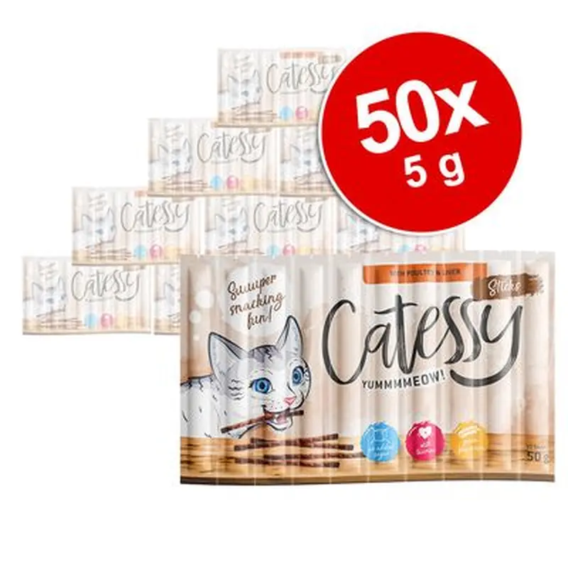Catessy Sticks Saver Pack 50 x 5g - with Salmon & Trout