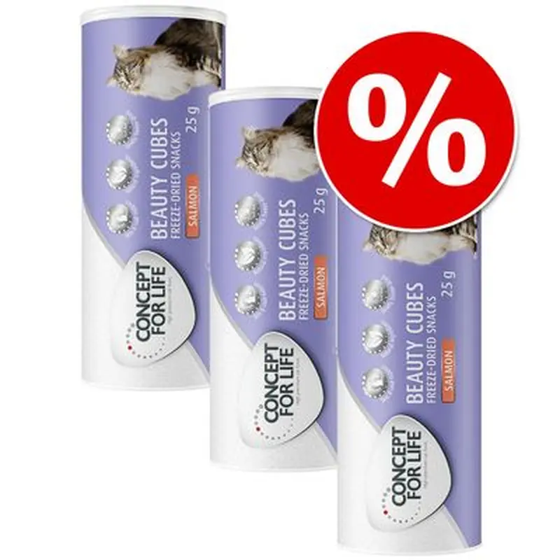 Concept for Life Freeze-dried Cubes Cat Snacks Saver Pack 3 x 25g - Sensitive