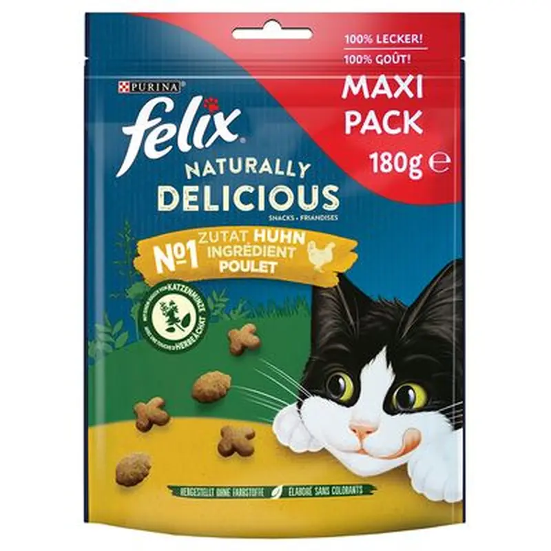 Felix Naturally Delicious Cat Treats - Beef with Goji Berries (180g)
