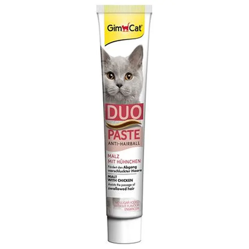 GimCat Anti-Hairball Duo Paste - Malt & Chicken - 3 x 50g