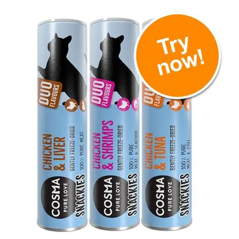 Cosma Snackies DUO 2 in 1  Mixed Trial Pack - 3 flavours (77g)