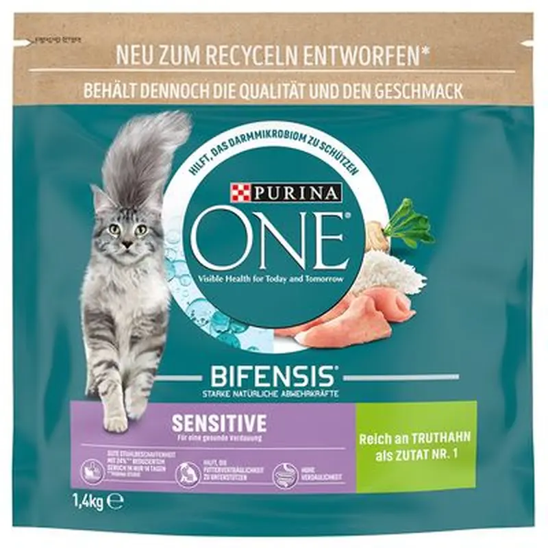 PURINA ONE Sensitive Turkey & Rice Dry Cat Food - 9.75kg