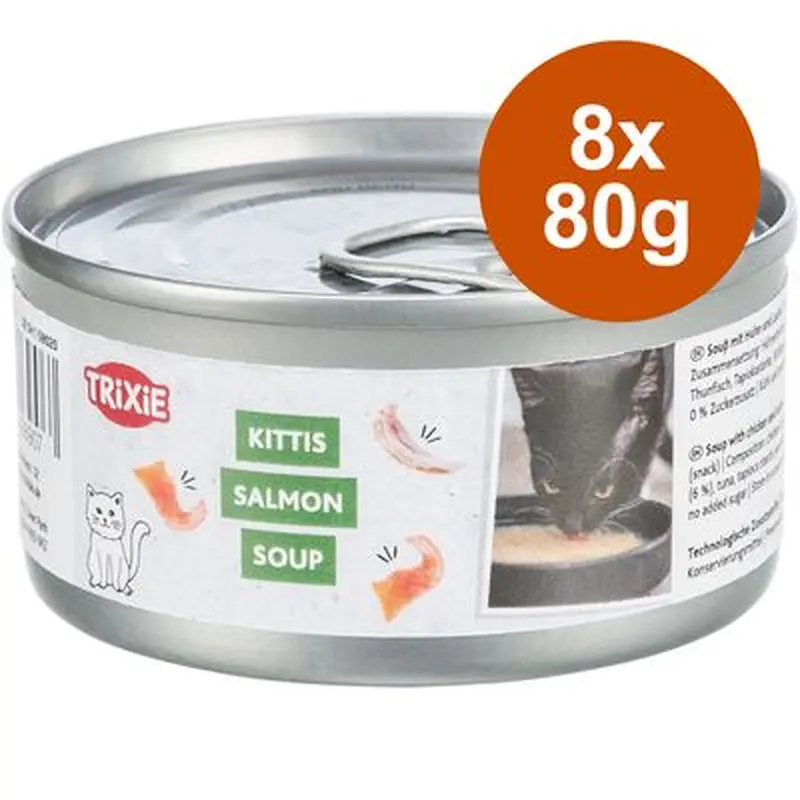 Trixie Kittis Soup Saver Pack 8 x 80g - Chicken & Salmon