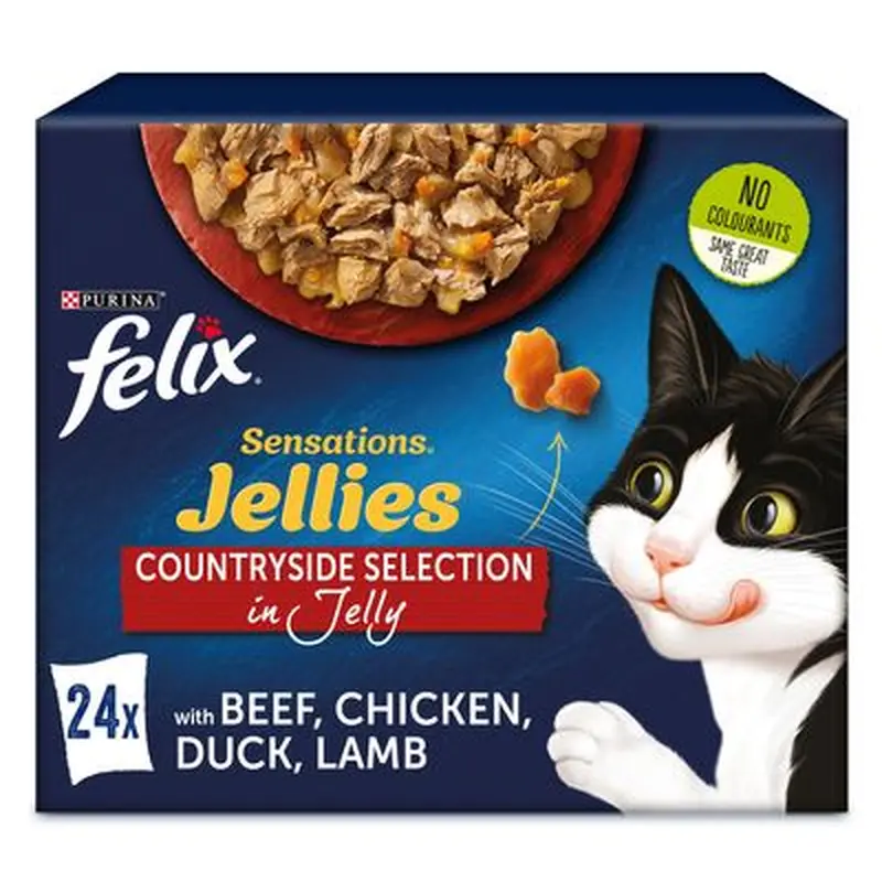 Felix Sensations 24 x 85g - Countryside Selection in Jelly