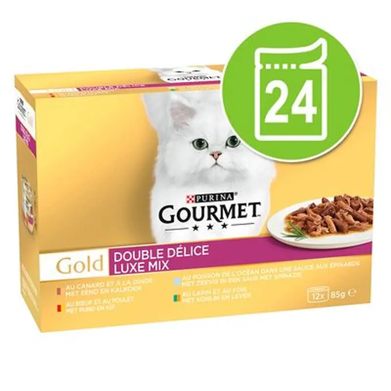 Gourmet Gold Double Delicacies Saver Pack 24x 85g - Luxury Mix