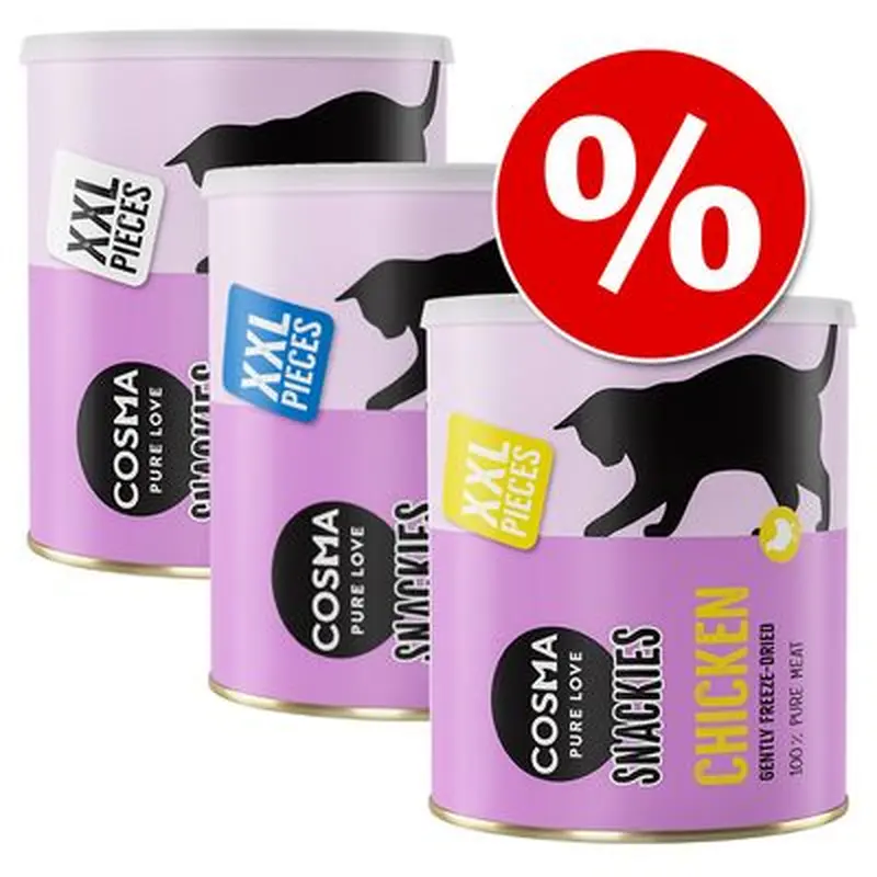 Cosma Snackies XXL  Maxi Tube Saver Pack - Salmon (3 x 150g)
