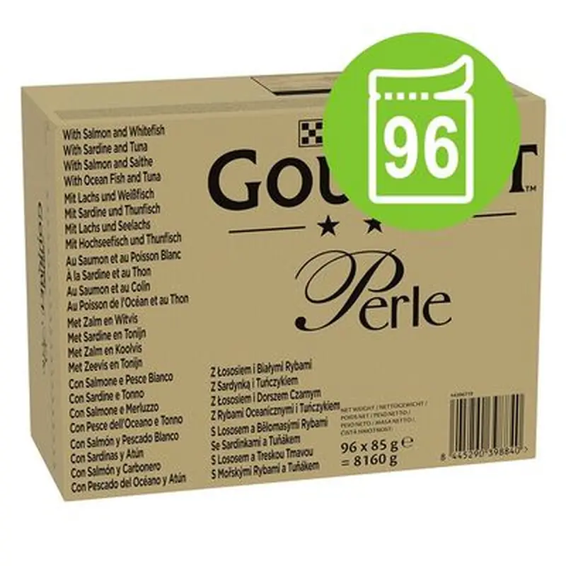 Gourmet Perle Pouches Mixed Mega Pack 96 x 85g - Duck, Lamb, Chicken, Turkey in Sauce