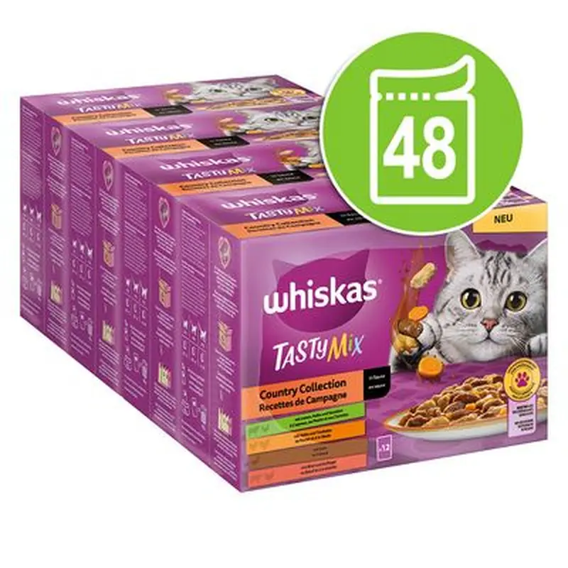 Whiskas Tasty Mix Pouches 48 x 85g - Country Collection in Sauce