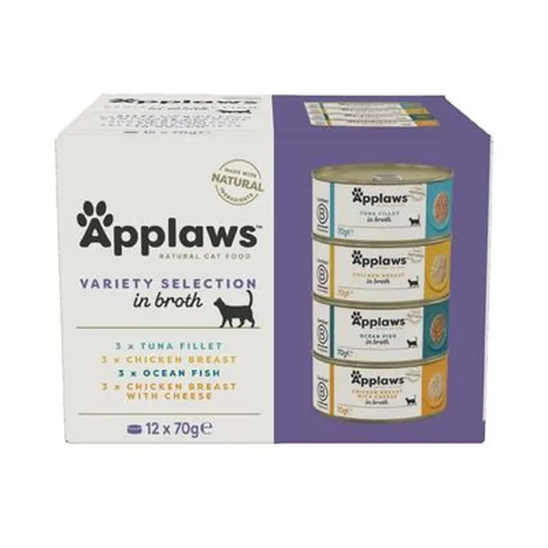 Applaws Cat Food 70g - Tuna / Fish - Tuna Fillet with Prawn 6 x 70g