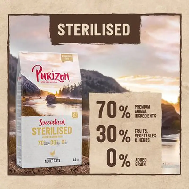 Purizon Adult Sterilised Grain-Free Chicken & Fish - 2.5kg
