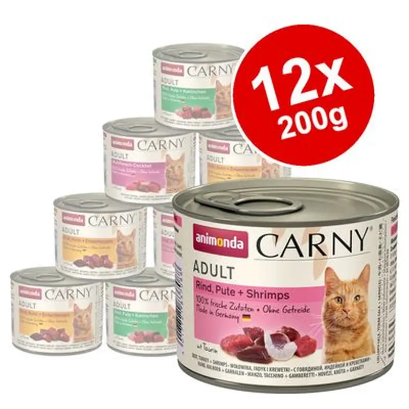Mixed Megapack animonda Carny Adult 12 x 200g - Beef Varieties