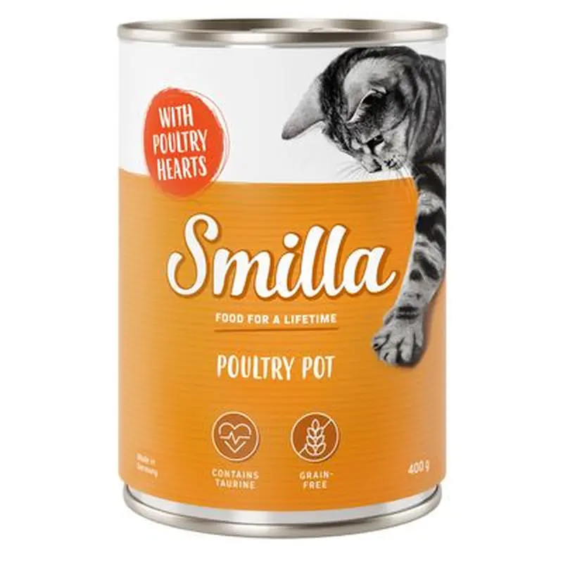 Smilla Wet Cat Food Single Cans - Poultry with Poultry Hearts (400g)