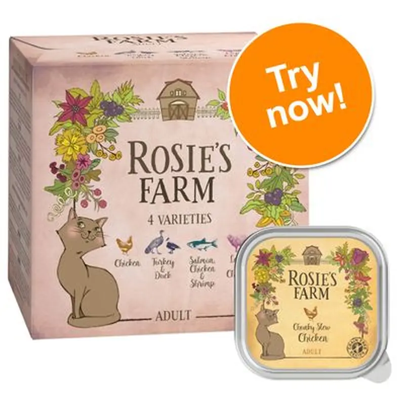 Rosie's Farm Adult Mixed Trial Pack - Trays - Saver Pack: 48 x 100g (4 varieties)