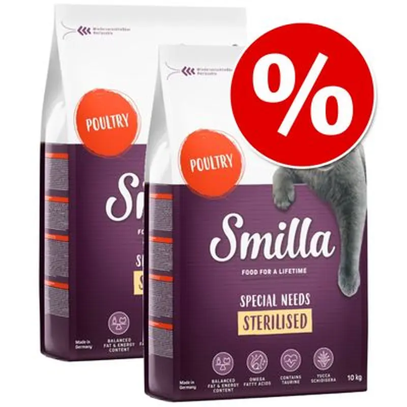 Smilla Dry Cat Food Economy Packs 2 x 10kg - Adult Poultry