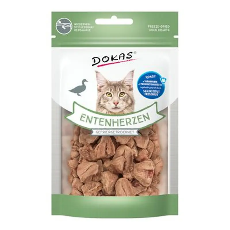 Dokas Freeze-Dried Duck Hearts for Cats - 15g