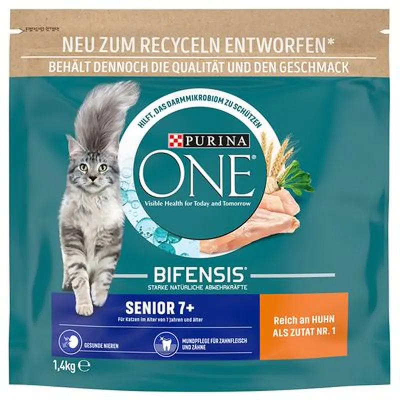 PURINA ONE Senior 7+ Chicken & Whole Grains Dry Cat Food - 1.4kg