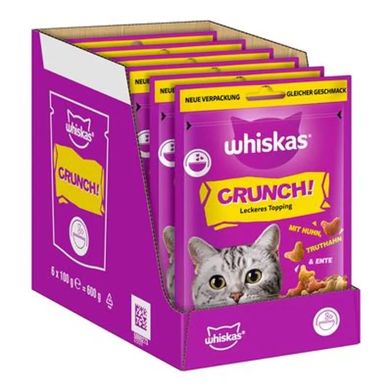 Whiskas Crunch with Chicken, Turkey & Duck - 6 x 100g