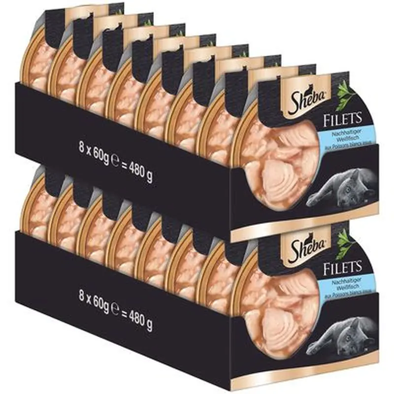 Sheba Fillets 16 x 60g - Chicken with Prawns