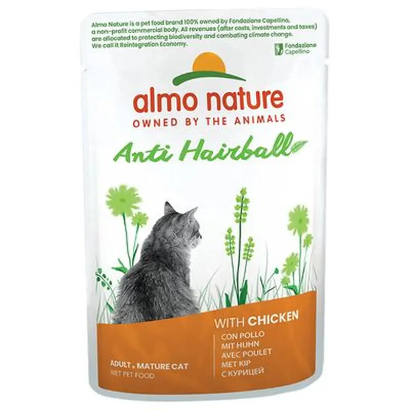 Almo Nature Holistic Anti-Hairball Pouches 70g - Chicken & Beef (6 x 70g)