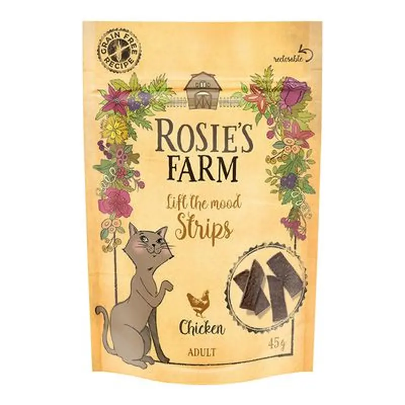 Rosie's Farm Cat Snack \"Strips\" - Chicken - Saver Pack: 3 x 45g