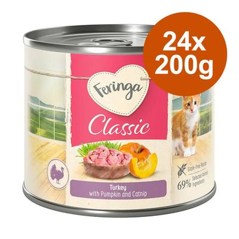 Feringa Classic Menu Kitten Saver Pack 24 x 200g - Turkey with Pumpkin & Catnip