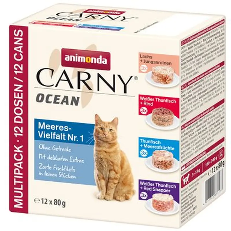 Mixed Megapack animonda Carny Ocean 12 x 80g - White Tuna & Beef