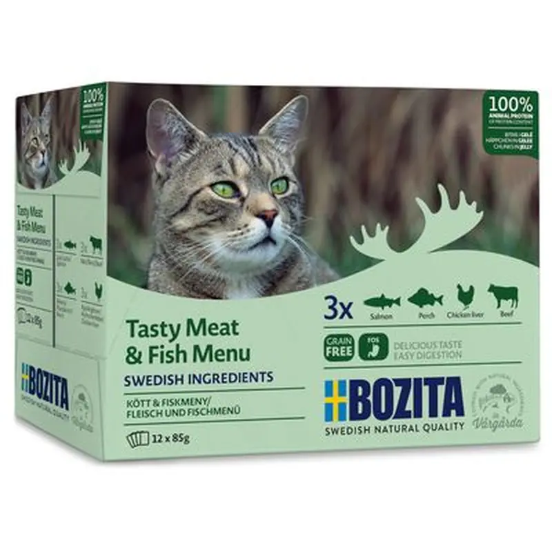 Bozita Chunks in Jelly Pouches 12 x 85g - Salmon