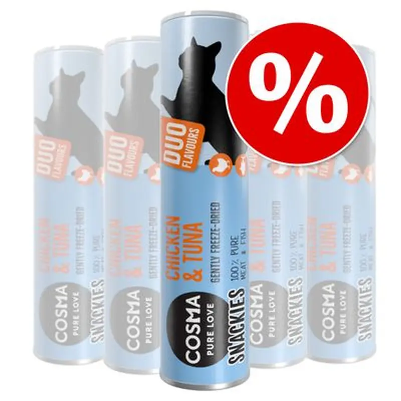 Cosma Snackies DUO 2 in 1  Saver Pack - 5 x Chicken & Tuna (130g)