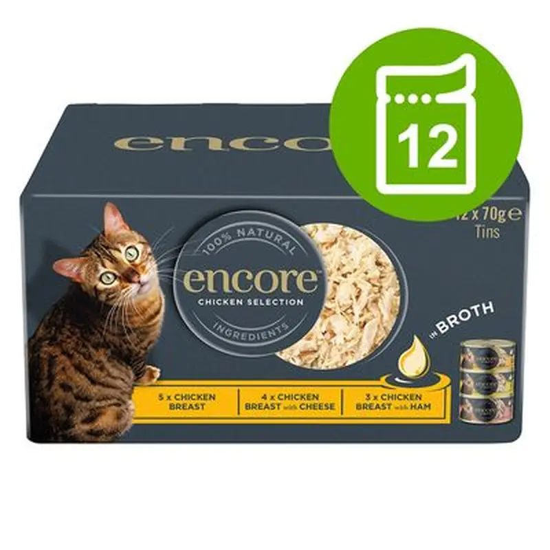 Encore Cat Tin in Broth 12 x 70g - Chicken Selection