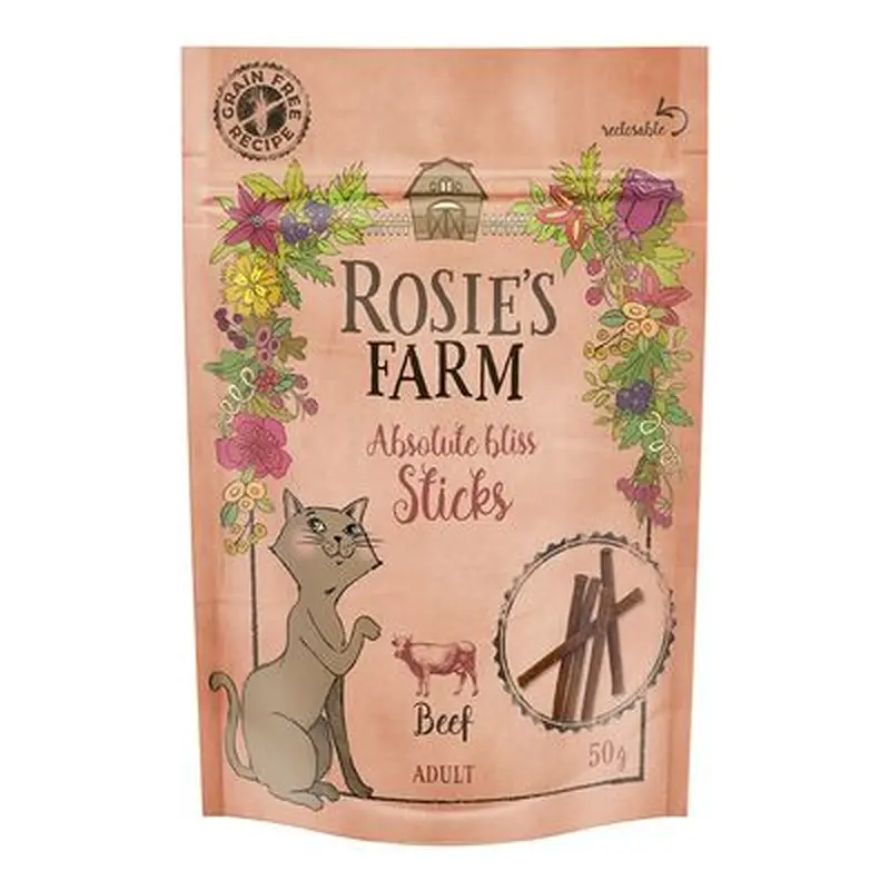 Rosie's Farm Cat Snack \"Sticks\" - Beef - 50g