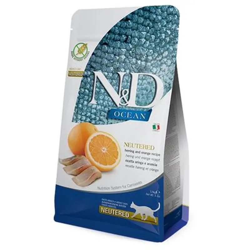 Farmina N&D Ocean Cat Sterilised Herring & Orange Adult - Saver Pack: 3 x 1.5 kg