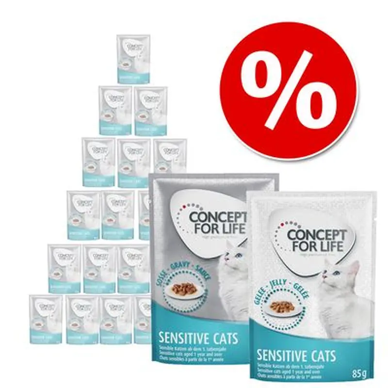 Concept for Life in Gravy & Jelly Mixed Saver Pack 24 x 85g - All Cats in Gravy & Jelly