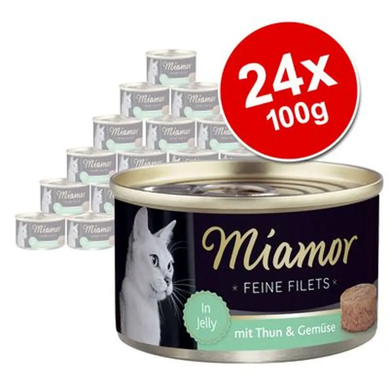 Miamor Fine Fillets Saver Pack 24 x 100g - White Tuna & Shrimps in Jelly