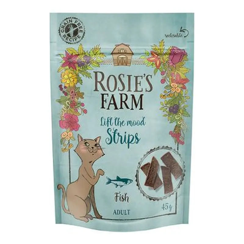 Rosie's Farm Cat Snack \"Strips\" - Fish - 45g