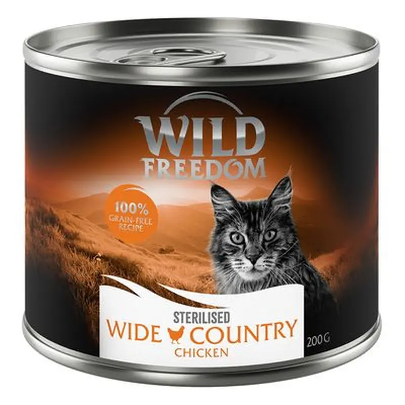 Wild Freedom Adult Sterilised 6 x 200g - Grain-Free - Cold River - Chicken with Pollock