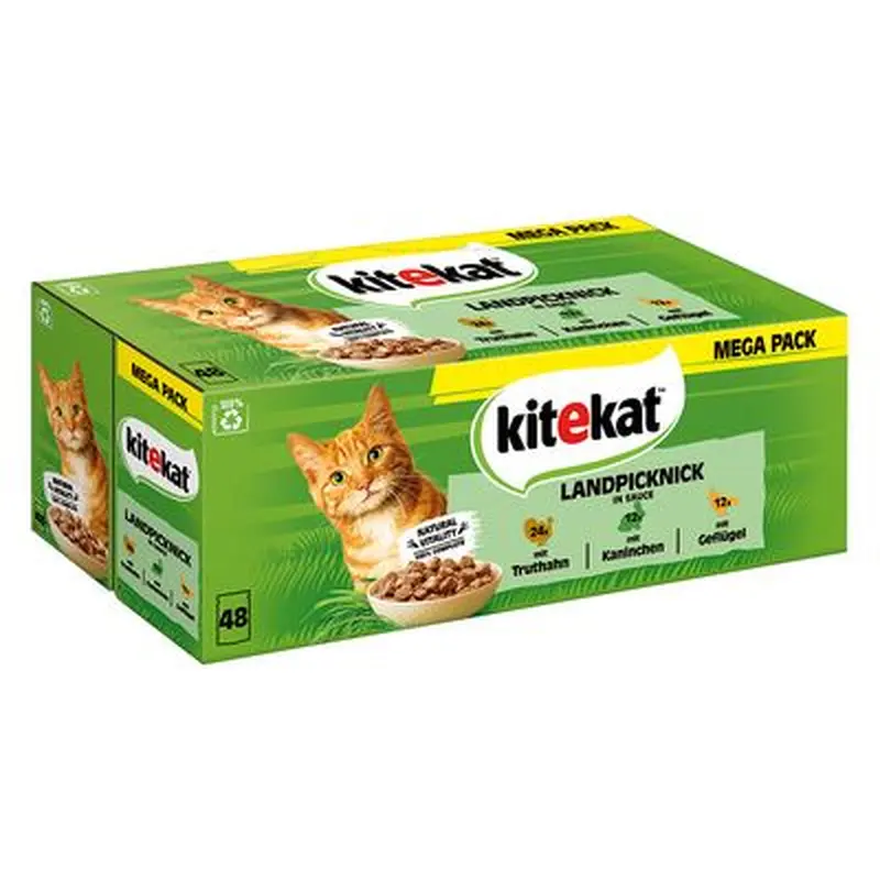 Kitekat Variety Pouches Saver Pack 48 x 85g - Hunting Feast in Gravy