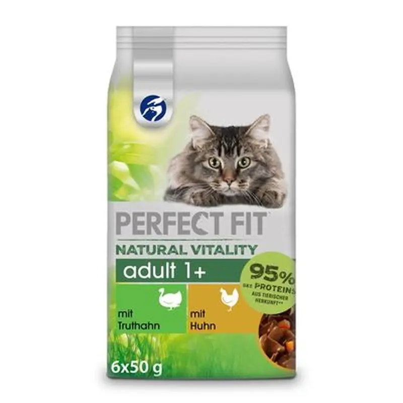 Perfect Fit Natural Vitality Adult 1+ Wet Cat Food - Ocean Fish & Turkey (6 x 50g)