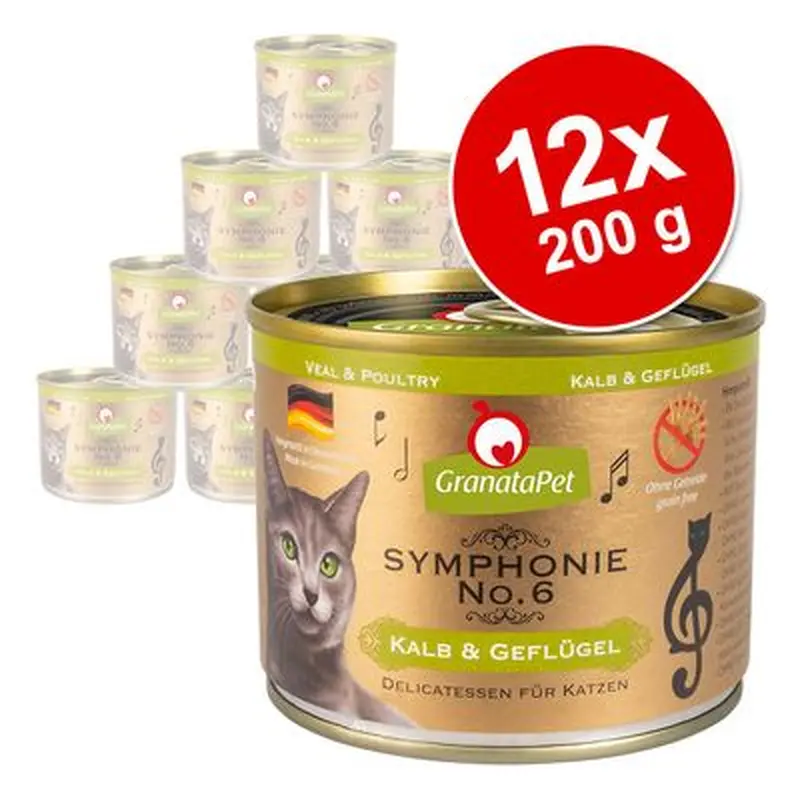 GranataPet Symphony 12 x 200 g Economy Pack - Salmon & turkey