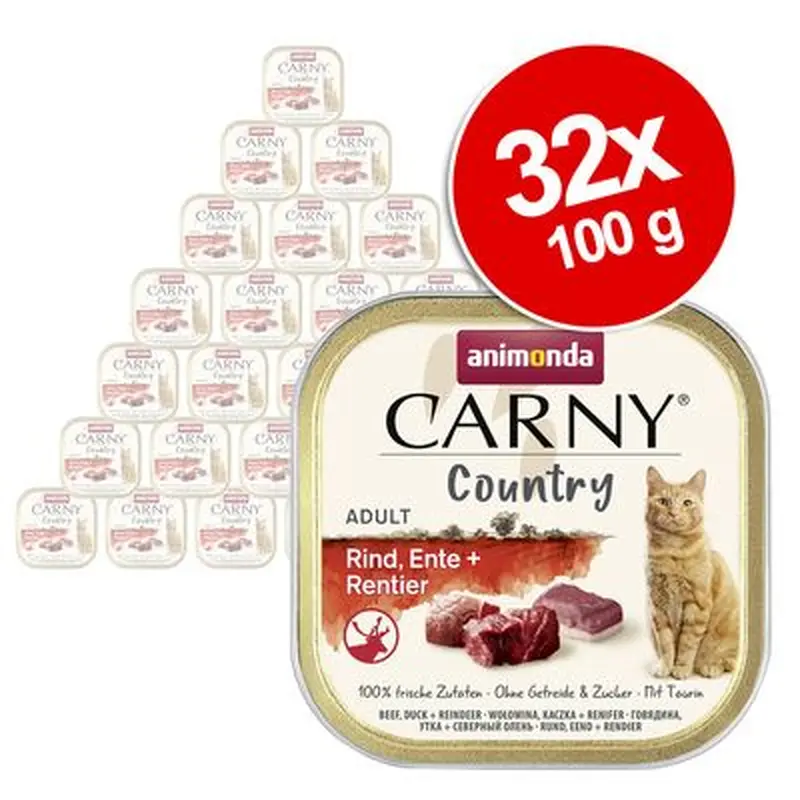 animonda Carny Country Adult 32 x 100g - Beef, Lamb and Pheasant