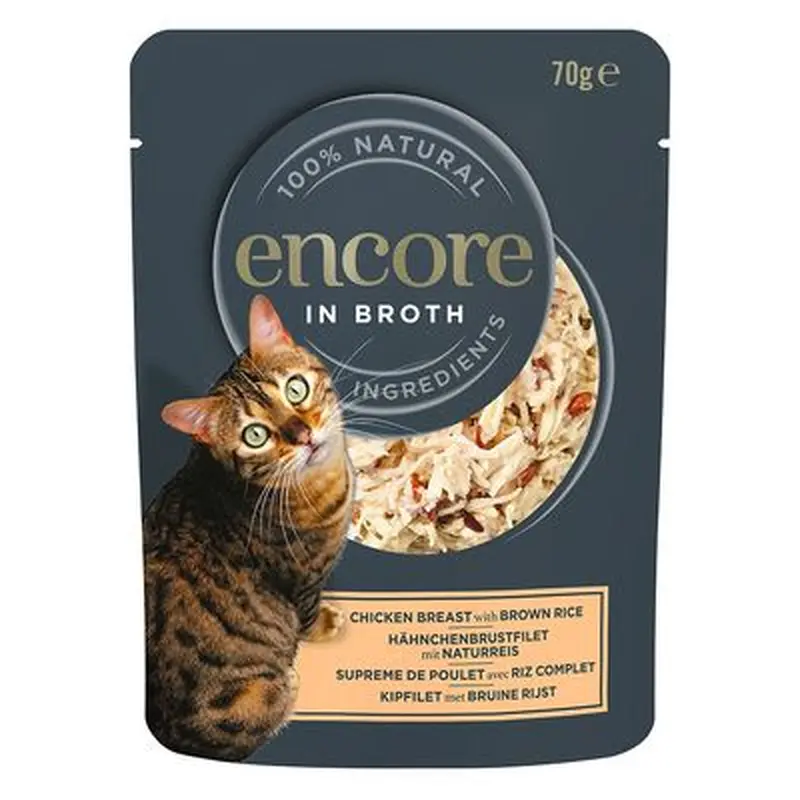 Encore Cat Broth Pouch 16 x 70g - Chicken Breast with Duck