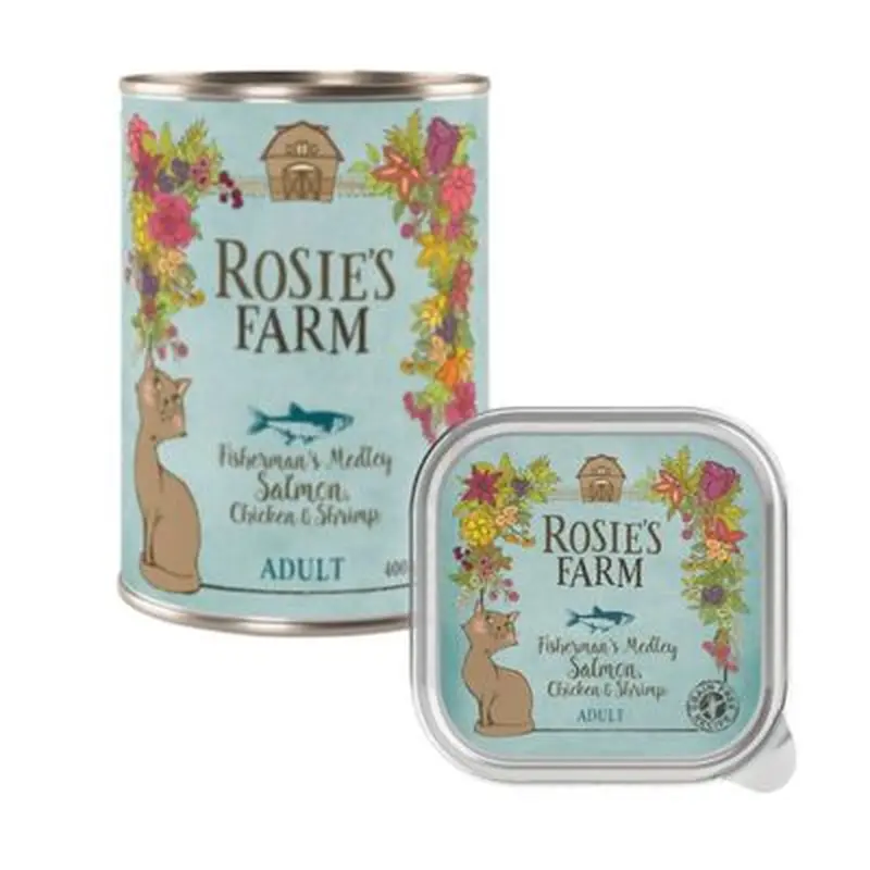 Rosie's Farm Adult Fisherman's Medley with Salmon, Chicken & Shrimp - 6 x 400g (cans)