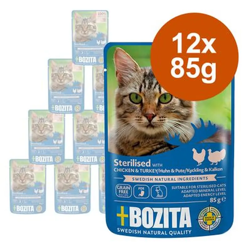 Bozita Sterilised Chunks in Sauce 12 x 85g - Mixed Pack