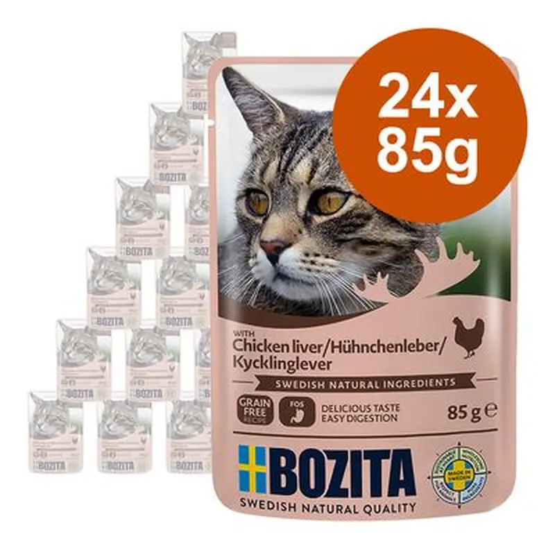 Bozita Chunks in Jelly Pouches 24 x 85g - Salmon