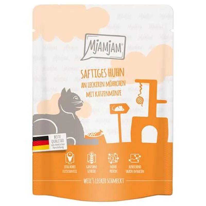 MjAMjAM Squeezy Pouches 6 x 300g - Duo of Tender Duck & Good Turkey with Steamed Pumpkin