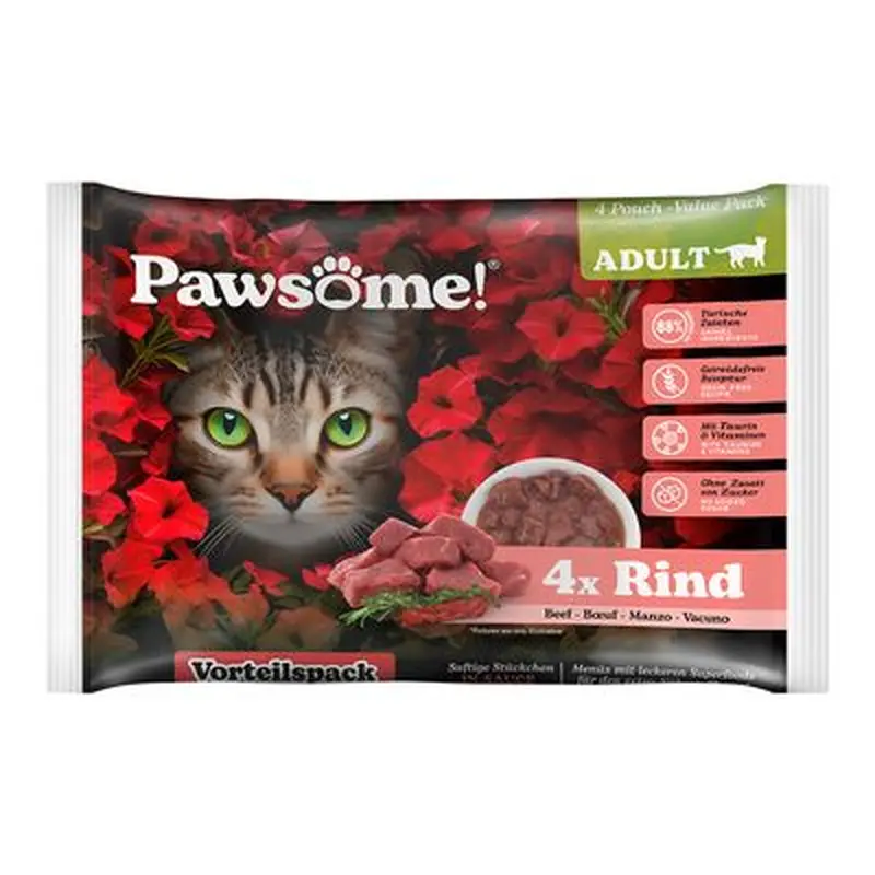 Pawsome Adult Cat Saver Pack 8 x 85g - Duck