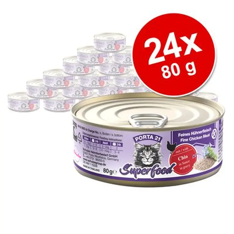 Porta 21 Superfood 24 x 80 g - Chicken with chia seeds