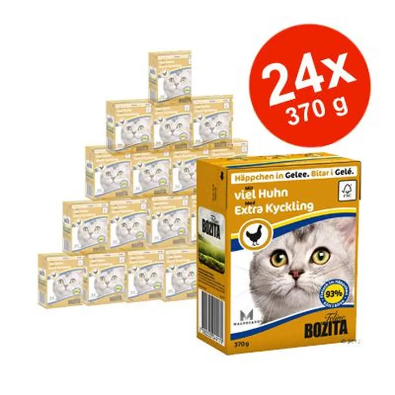 Bozita Chunks in sauce Saver Pack 24 x 370g - Sterilised with Extra Chicken